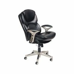 Serta Back In Motion Leather Executive Chair, Black (CHR200006)