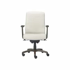 La-Z-Boy Emerson Ergonomic Faux Leather Swivel Executive Chair, White (CHR10081A)