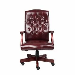 Boss Classic Vinyl Executive Oxblood Chair, Burgundy/Mahogany Finish Frame (B905-BY) -Office Chairs Shop unnamed file 2335
