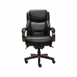 La-Z-Boy Delano Ergonomic Faux Leather Swivel Executive Chair, Black (45833A)