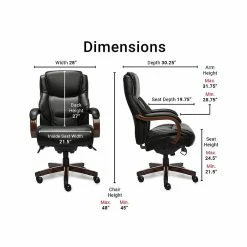 La-Z-Boy Delano Ergonomic Faux Leather Swivel Executive Chair, Black (45833A) -Office Chairs Shop unnamed file 2341