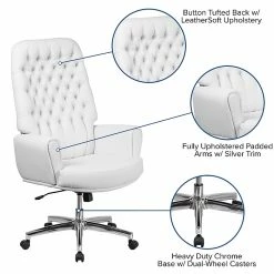 Flash Furniture High Back Traditional Tufted Leather Executive Swivel Chair With Arms (BT444WH) -Office Chairs Shop unnamed file 2348