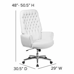Flash Furniture High Back Traditional Tufted Leather Executive Swivel Chair With Arms (BT444WH) -Office Chairs Shop unnamed file 2349