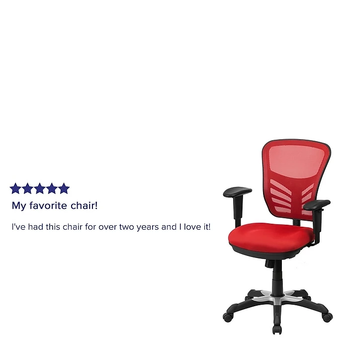 Flash Furniture Mesh Executive Chair, Red (HL0001RED) 7 Flash Furniture Mesh Executive Chair, Red (HL0001RED) - Image 5