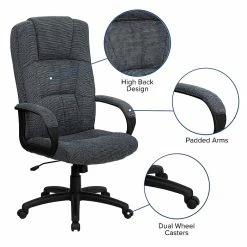 Flash Furniture High-Back Fabric Executive Chair, Fixed Arms, Gray -Office Chairs Shop unnamed file 2398
