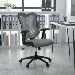 Flash Furniture Mesh/Fire-retardant Foam Executive Chair, Black/Designer Gray (BL-ZP-806-GY-GG) -Office Chairs Shop unnamed file 2466