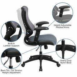 Flash Furniture Mesh/Fire-retardant Foam Executive Chair, Black/Designer Gray (BL-ZP-806-GY-GG) -Office Chairs Shop unnamed file 2469