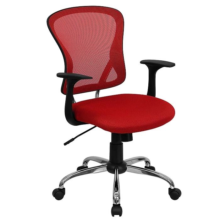 Flash Furniture Mid-Back Office Chair, Red 3 Flash Furniture Mid-Back Office Chair, Red