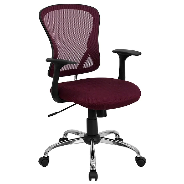 Flash Furniture Mid-Back Office Chair, Burgundy 3 Flash Furniture Mid-Back Office Chair, Burgundy