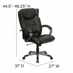 Flash Furniture High Back Leather Executive Office Chairs With Titanium Finish Loop Arms (BT9088BRN) -Office Chairs Shop unnamed file 2506