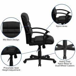Flash Furniture Mid-Back Leather Office Chair, Black -Office Chairs Shop unnamed file 253