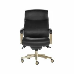 La-Z-Boy Melrose Ergonomic Bonded Leather Swivel Executive Chair, Black (CHR10084A)