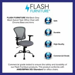 Flash Furniture Mid-Back Office Chair, Gray -Office Chairs Shop unnamed file 2549