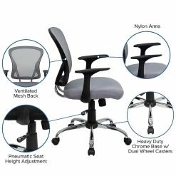 Flash Furniture Mid-Back Office Chair, Gray -Office Chairs Shop unnamed file 2551
