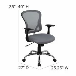 Flash Furniture Mid-Back Office Chair, Gray -Office Chairs Shop unnamed file 2552