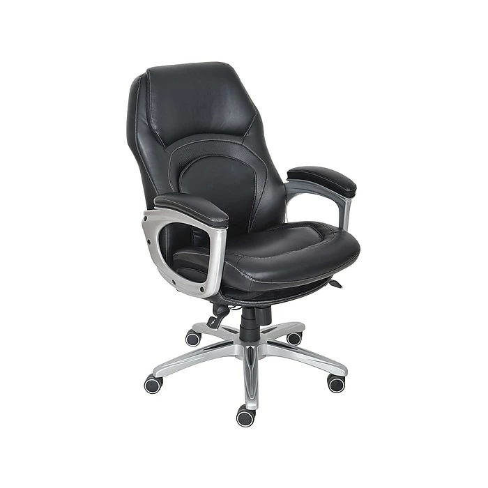 Serta Back In Motion Bonded Leather Executive Chair, Smooth Black (43521OSS) 3 Serta Back In Motion Bonded Leather Executive Chair, Smooth Black (43521OSS)