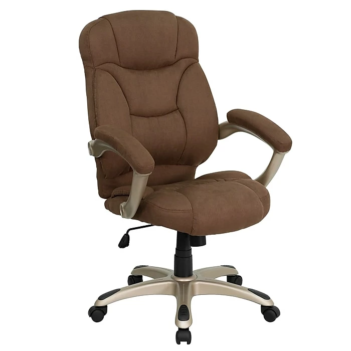 Flash Furniture High Back Micro Fiber Contemporary Office Chair, Brown 3 Flash Furniture High Back Micro Fiber Contemporary Office Chair, Brown
