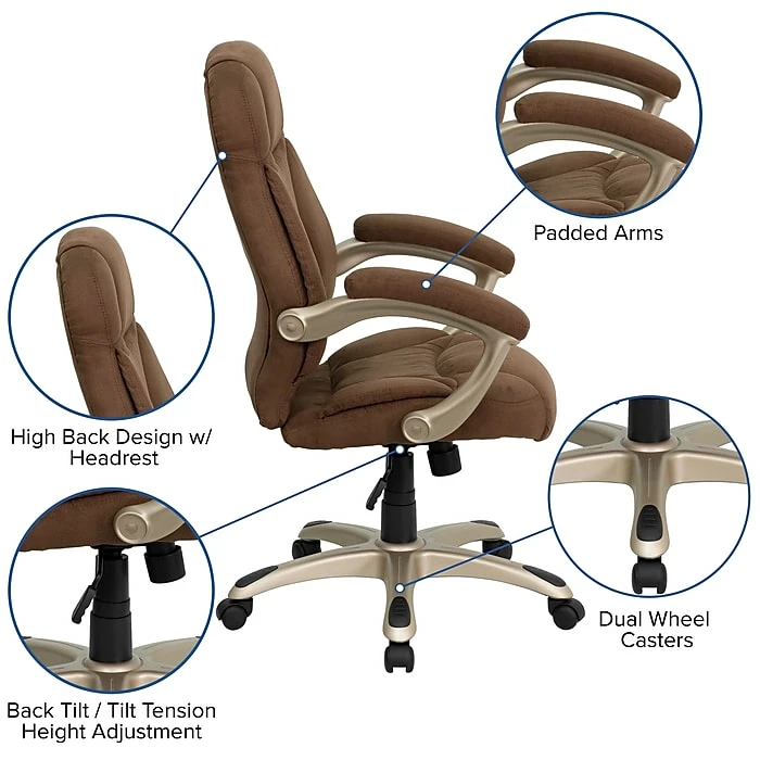 Flash Furniture High Back Micro Fiber Contemporary Office Chair, Brown 7 Flash Furniture High Back Micro Fiber Contemporary Office Chair, Brown - Image 5