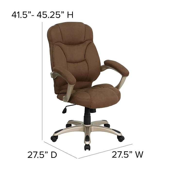 Flash Furniture High Back Micro Fiber Contemporary Office Chair, Brown 8 Flash Furniture High Back Micro Fiber Contemporary Office Chair, Brown - Image 6