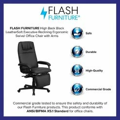 Flash Furniture High-Back LeatherSoft Executive Chair, Fixed Arms, Black (BT70172BK) -Office Chairs Shop unnamed file 2609