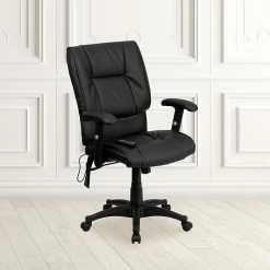 Flash Furniture Mid-Back Massaging Leather Executive Office Chair With T- Arms, Black 12 Flash Furniture Mid-Back Massaging Leather Executive Office Chair With T- Arms, Black -Office Chairs Shop unnamed file 2625