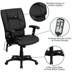 Flash Furniture Mid-Back Massaging Leather Executive Office Chair With T- Arms, Black 16 Flash Furniture Mid-Back Massaging Leather Executive Office Chair With T- Arms, Black -Office Chairs Shop unnamed file 2629