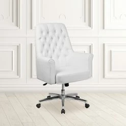 Flash Furniture Mid-Back Traditional Tufted Executive Swivel Chair With Arms (BT444MIDWH) -Office Chairs Shop unnamed file 2642