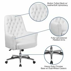 Flash Furniture Mid-Back Traditional Tufted Executive Swivel Chair With Arms (BT444MIDWH) -Office Chairs Shop unnamed file 2646