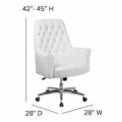 Flash Furniture Mid-Back Traditional Tufted Executive Swivel Chair With Arms (BT444MIDWH) -Office Chairs Shop unnamed file 2647