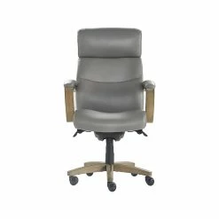 La-Z-Boy Greyson Ergonomic Bonded Leather Swivel Executive Chair, Gray (CHR10086A)