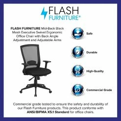 Flash Furniture Mesh Mid-Back Executive Swivel Office Chair In Black W/Back Angle Adjustment HL0004K -Office Chairs Shop unnamed file 2679