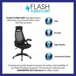 Flash Furniture High Back Mesh Executive Swivel Office Chair, Black With Flip-Up Arms (HL0018) 14 Flash Furniture High Back Mesh Executive Swivel Office Chair, Black With Flip-Up Arms (HL0018) -Office Chairs Shop unnamed file 2696