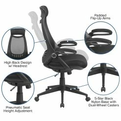 Flash Furniture High Back Mesh Executive Swivel Office Chair, Black With Flip-Up Arms (HL0018) 15 Flash Furniture High Back Mesh Executive Swivel Office Chair, Black With Flip-Up Arms (HL0018) -Office Chairs Shop unnamed file 2697