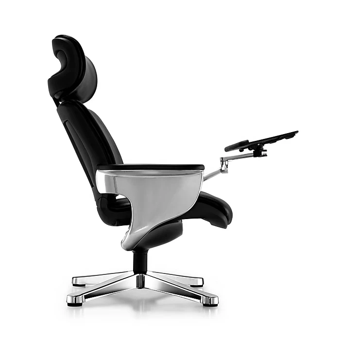Eurotech NUVEM-BLK Nuvem Leather Executive Chair, Fixed Arms, Black 5 Eurotech NUVEM-BLK Nuvem Leather Executive Chair, Fixed Arms, Black - Image 3