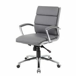 BOSS® Caresoft Plus Executive Series Mid Back Executive Chair With Metal Chrome Finish, Grey (B9476-GY) -Office Chairs Shop unnamed file 2726