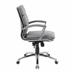 BOSS® Caresoft Plus Executive Series Mid Back Executive Chair With Metal Chrome Finish, Grey (B9476-GY) -Office Chairs Shop unnamed file 2728