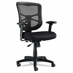 Alera Elusion Series Mesh Back Fabric Computer And Desk Chair, Black (ALEEL41ME10B)