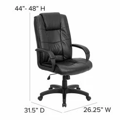 Flash Furniture High Back Leather Swivel Executive Office Chair With Padded Arms, Black -Office Chairs Shop unnamed file 2751