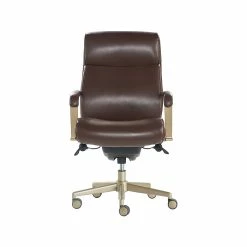 La-Z-Boy Melrose Ergonomic Bonded Leather Swivel Executive Chair, Brown (CHR10084C)