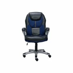 Serta Amplify Ergonomic Faux Leather Swivel Executive Chair, Blue (43673B)