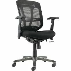 Alera ALEEN4217 Eon Fabric Mid-Back Executive Chair With Adjustable Arms, Black