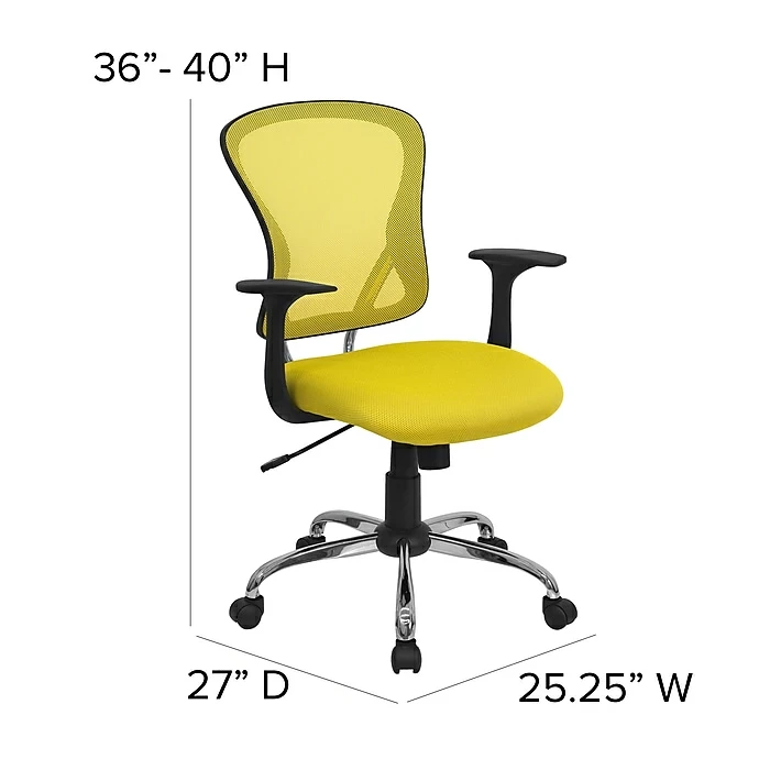 Flash Furniture Mid-Back Office Chair, Yellow 8 Flash Furniture Mid-Back Office Chair, Yellow - Image 6