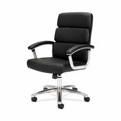 HON Traction High-Back Executive Chair, Fixed Arms, Polished Aluminum, Black SofThread Leather (BSXVL103SB11) -Office Chairs Shop unnamed file 2876