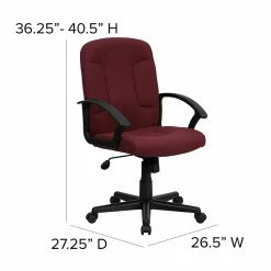 Flash Furniture Mid Back Fabric Task And Computer Chair, Burgundy -Office Chairs Shop unnamed file 289