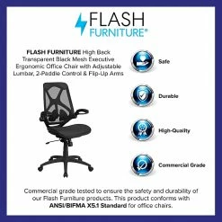 Flash Furniture High Back Mesh Office Chair, Black (HL-0013T-GG) -Office Chairs Shop unnamed file 2899