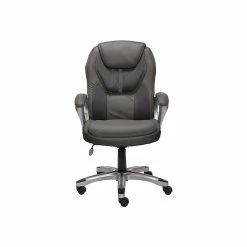 Serta Amplify Ergonomic Faux Leather Swivel Executive Chair, Light Gray (43673C)