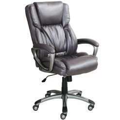 Serta Works Bonded Leather Executive Office Chair, Harvard Gray (CHR200113)