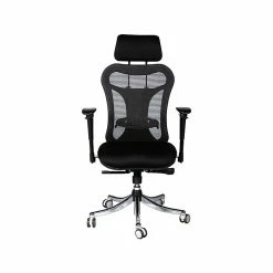 MooreCo Ergo Mesh Back Fabric Executive Chair, Black (34434)