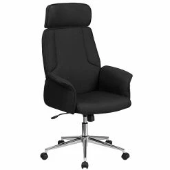 Flash Furniture High Back Black Fabric Executive Swivel Office Chair With Chrome Base [CH-CX0944H-BK-GG]