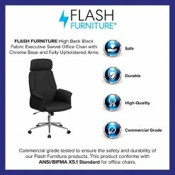 Flash Furniture High Back Black Fabric Executive Swivel Office Chair With Chrome Base [CH-CX0944H-BK-GG] -Office Chairs Shop unnamed file 2961